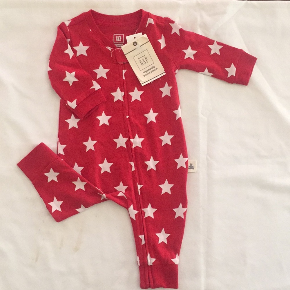 Organic Baby Gap Zipper Pajama Onesie Romper - Picture 1 of 3